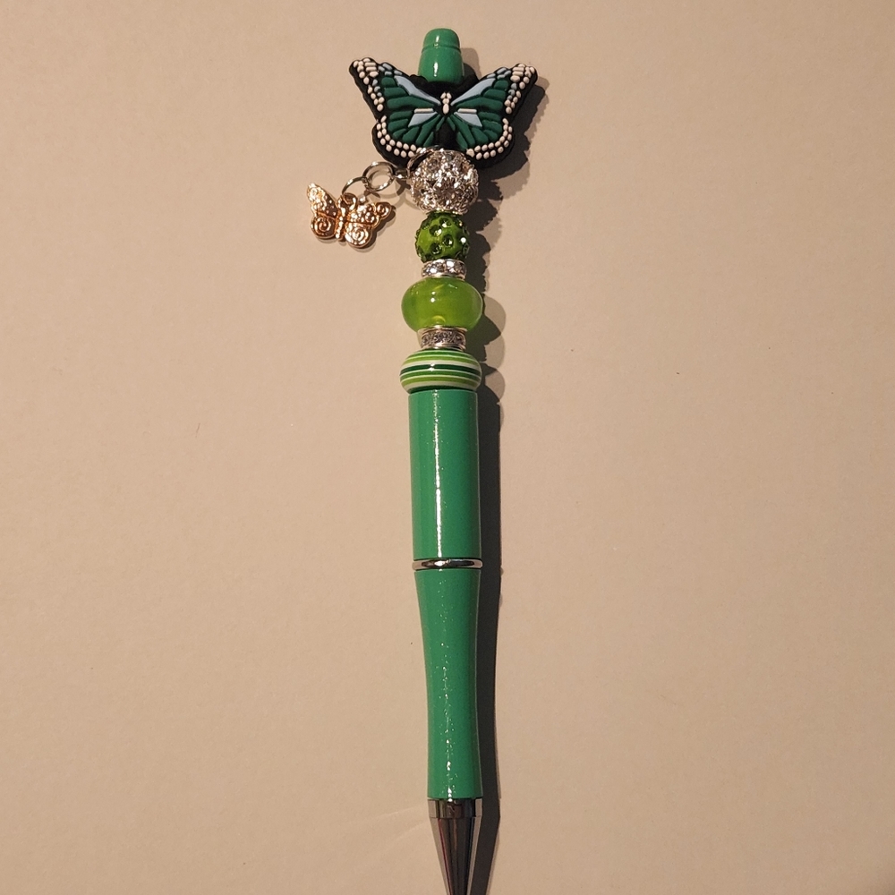 Green Butterfly Pen with Charm